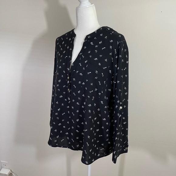 Zenobia sz 1 XL top black with white ditsy print long sleeve - Picture 6 of 12